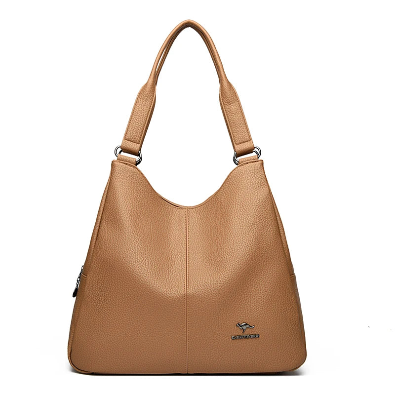 Bolsa Hobo de Couro com Alça Superior