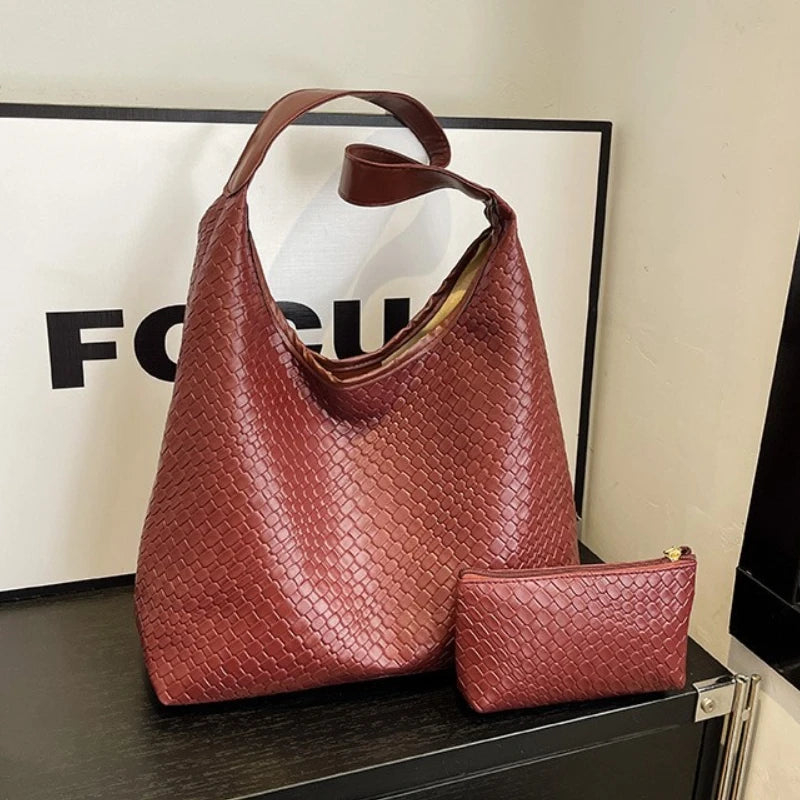 Bolsa Tote Trançada Couro Sintético