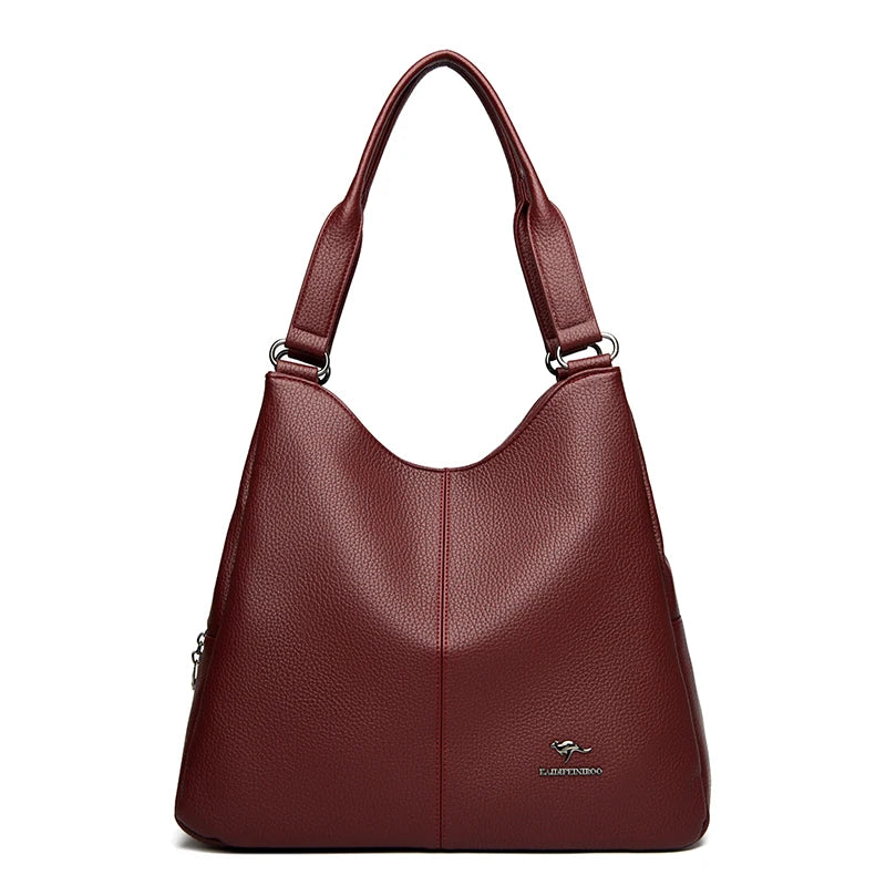 Bolsa Hobo de Couro com Alça Superior