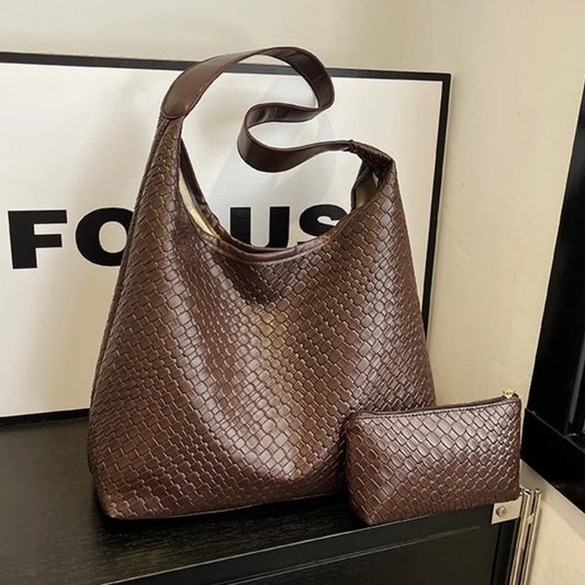 Bolsa Tote Trançada Couro Sintético