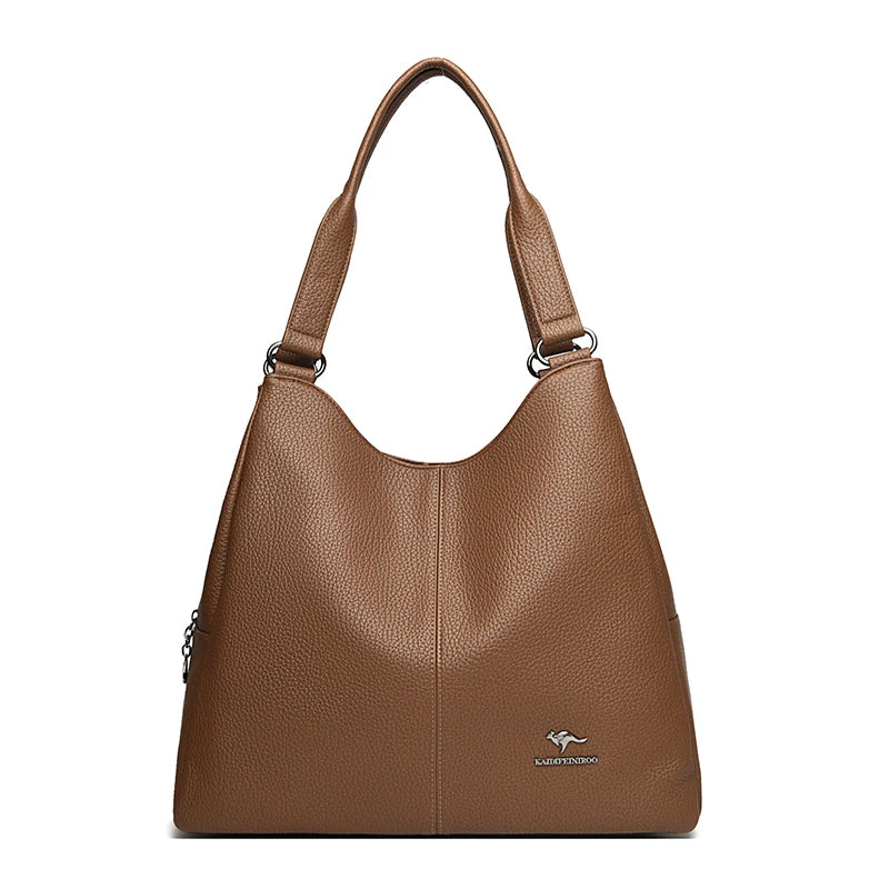 Bolsa Hobo de Couro com Alça Superior