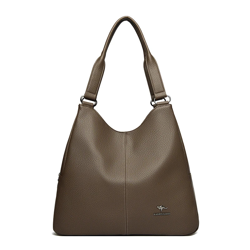 Bolsa Hobo de Couro com Alça Superior
