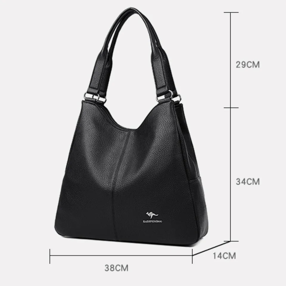 Bolsa Hobo de Couro com Alça Superior