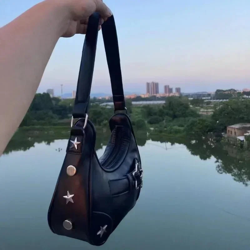 Bolsa Tote Estrela Branca Estilo Coreano
