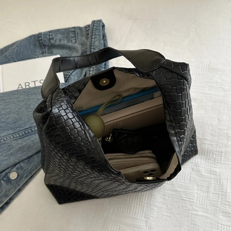 Bolsa Tote Trançada Couro Sintético