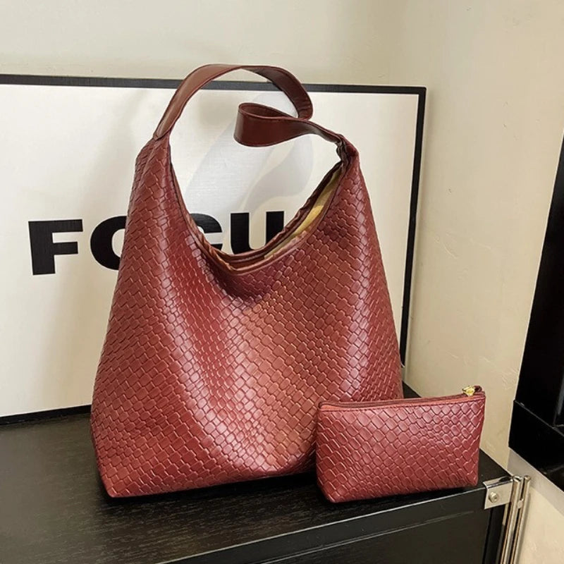 Bolsa Tote Trançada Couro Sintético