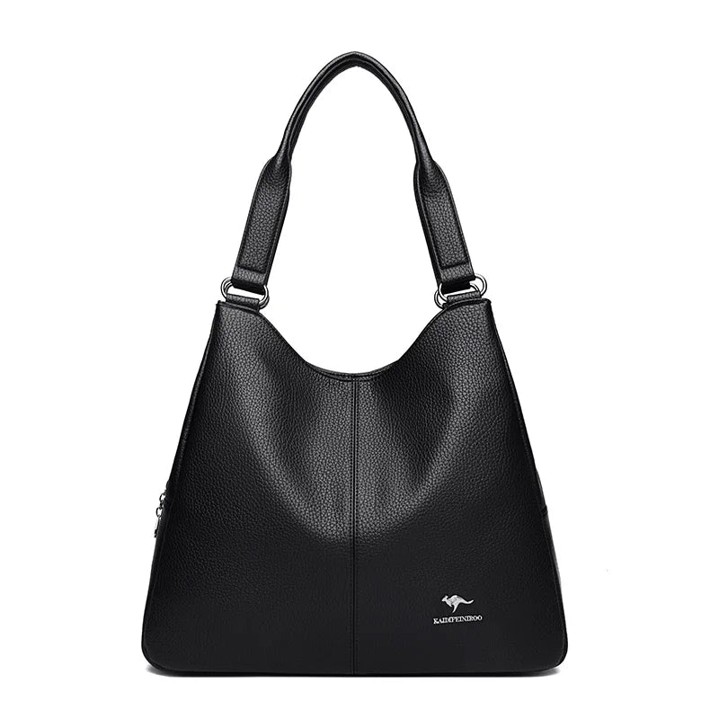 Bolsa Hobo de Couro com Alça Superior