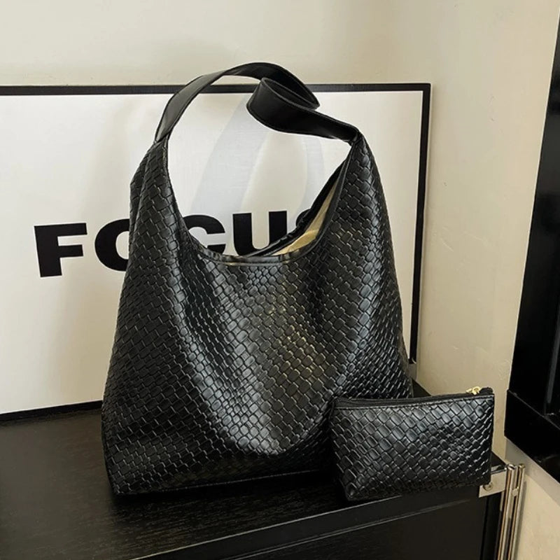 Bolsa Tote Trançada Couro Sintético