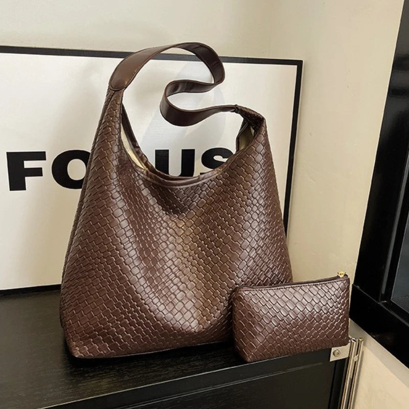Bolsa Tote Trançada Couro Sintético