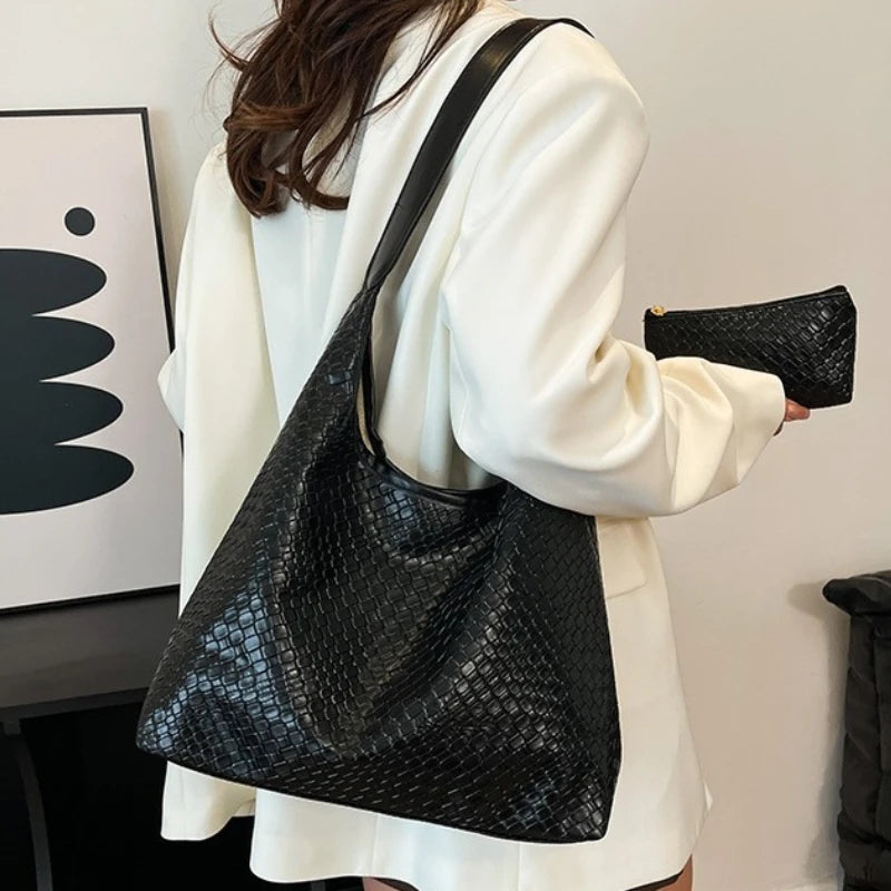 Bolsa Tote Trançada Couro Sintético